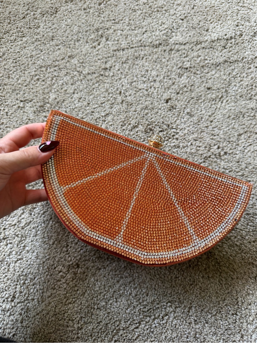 Orange Crystal Citrus Clutch - Women's Evening Bag
